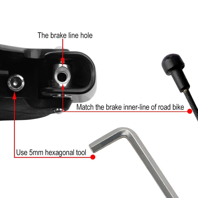 TOPCABIN 1 Pair Bike Brake Lever Aluminum Alloy Bicycle Brake Lever for Road Bike Bicycle Metal Rubber Parts - Image 4